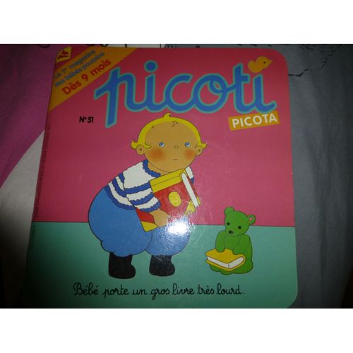Picoti Picota  N 51 : Bb Porte Un Gros Livre Trs Lourd