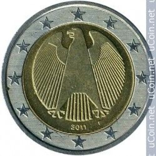 Pièce 2 Euros Allemagne 2011 Aigle Lettre De Frappe Pièce 2 Euros Allemagne 2011 Aigle Lettre De Frappe