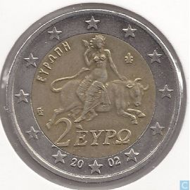 valeur piece de 2 euro grece 2002