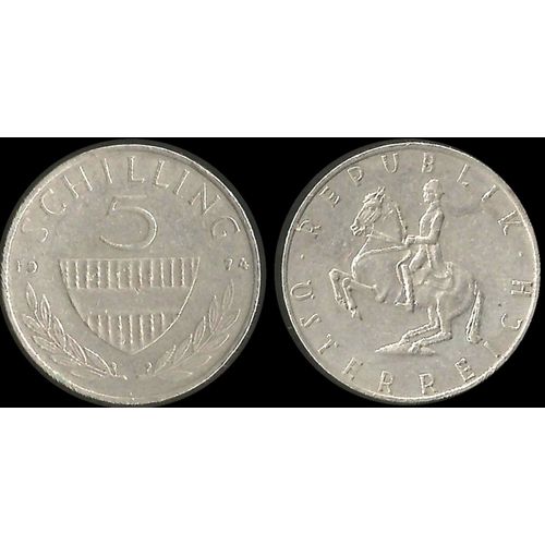 Pice Monnaie Monnaie Autriche/Austria 5 Schilling 1974 Cu/Nickel