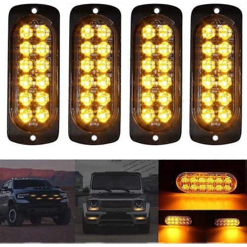 Pices 12-24v Stroboscope Led Ampoule De Voiture Led Voiture Orange Lumires Vives clairage Remorque Clignotant Stroboscopique
