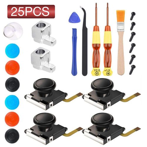 Pices De Rechange Pour Joystick Analogique 25 En 1, Kit De Rparation De Contrleur Rsistant  L'usure Pour Nintendo Switch Lite Joy Con 3d