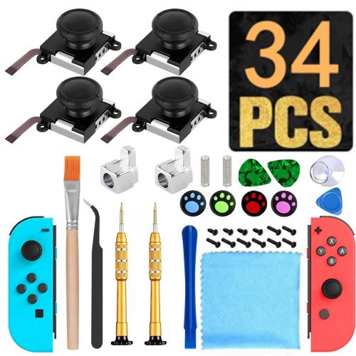 Pices De Rechange Pour Joystick Analogique 3d 34 En 1, Kit De Rparation De Contrleur Rsistant  L'usure Pour Nintendo Switch Lite Joy Con