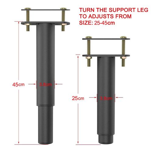 Pieds De Lit Extensibles,Rglables,En Forme De T,En Fer - Type 25cm-45cm #A