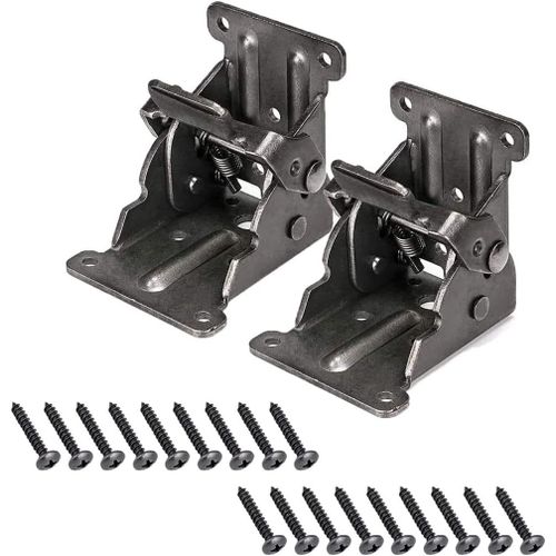 Pieds De Table  Charnire Pliante Avec 18 Vis,Verrouillage Pliant Support De Pieds De Table De Console Pliante Pour Matriel De Charnire Pliante En Acier Bronze Fonc (2pcs)