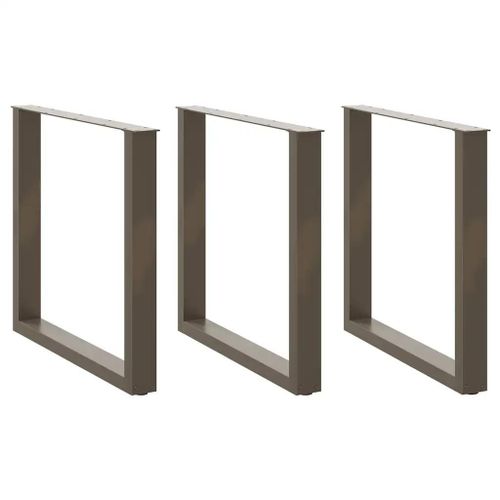 Pieds De Table A Manger En Acier Naturel | 3 Pieces, 80 X (72-73) Cm, Structure Robuste, Niveleurs Reglables, Gain De Place