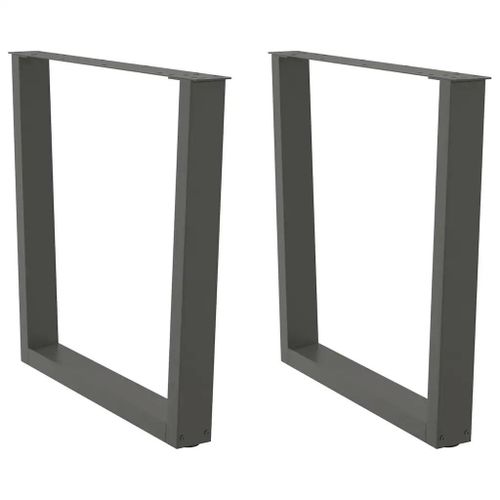 Pieds De Table A Manger En Forme De V En Acier Thermolaque | 2 Pieces, Anthracite, 80 X (72-73,3) Cm, Compact, Stabilite Reglable, Design Moderne