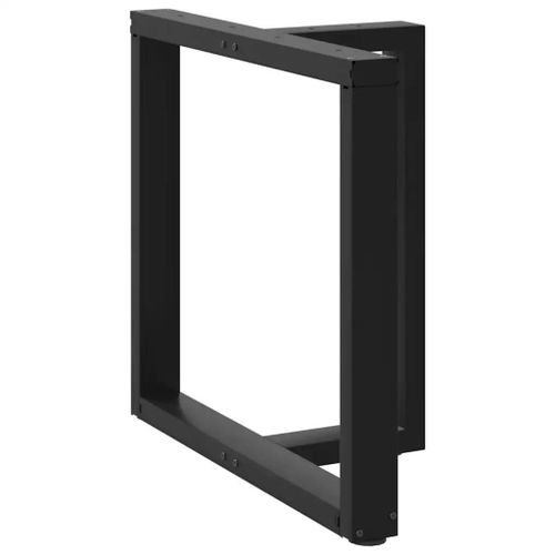 Pieds De Table A Manger En T En Acier Thermo-Laque | 2 Pieces, Noir, 70 X 35 X (72-73) Cm, Structure Robuste, Niveleurs Reglables, Montage Facile