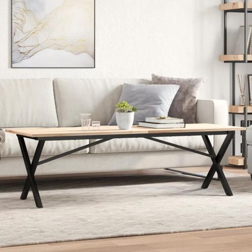 Pieds De Table Basse En Acier | Cadre En X 140x30x43 Cm, Style Industriel, Installation Facile, Stable Et Robuste