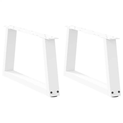 Pieds De Table Basse En Forme De V En Acier | 2 Pieces, Blanc, 70 X (30-31,3) Cm, Compact, Stabilite Optimale, Design Moderne
