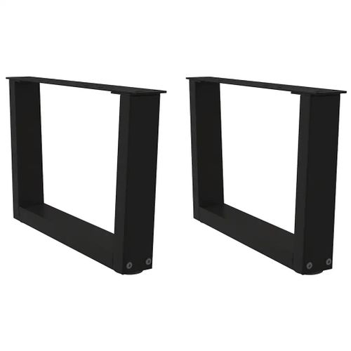 Pieds De Table Basse En Forme De V En Acier | 2 Pieces, Noir, 50 X (30-31,3) Cm, Compact, Stabilite Optimale, Design Moderne