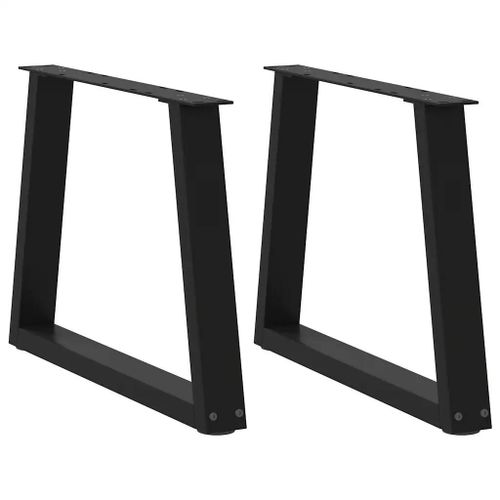 Pieds De Table Basse En Forme De V En Acier | 2 Pieces, Noir, 60 X (42-43,3) Cm, Compact, Stabilite Optimale, Design Moderne