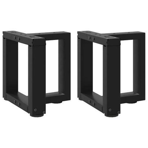 Pieds De Table Basse En T En Acier Thermolaque | 2 Pieces, Noir, 30 X 25 X (30-31) Cm, Structure Robuste, Niveleurs Reglables, Montage Facile