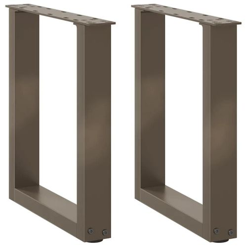 Pieds De Table Basse En U En Acier Naturel | 2 Pieces, 38 X (42-43) Cm, Structure Robuste, Niveleurs Reglables, Gain De Place, Montage Facile