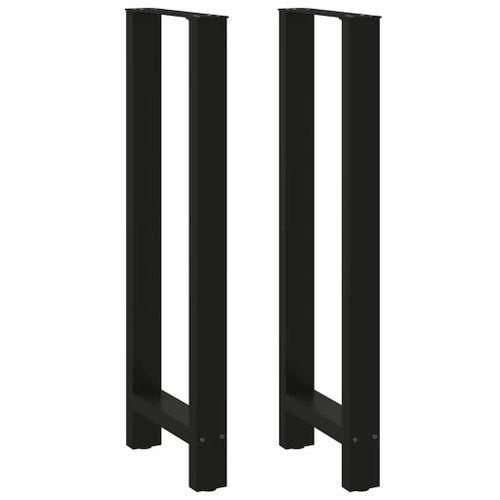 Pieds De Table De Bar En Acier Thermolaque Noir | 2 Pieces 50 X (110-111) Cm, Structure Robuste, Niveleurs Reglables, Design Moderne, Gain D'espace