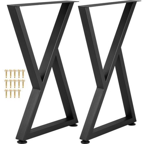 Pieds De Table En Mtal-Vevor-71,1x45,7 Cm-Lot De 2-Forme Z-Meubles-Table Basse-Table  Mange-Protections De Sol En Caoutchouc