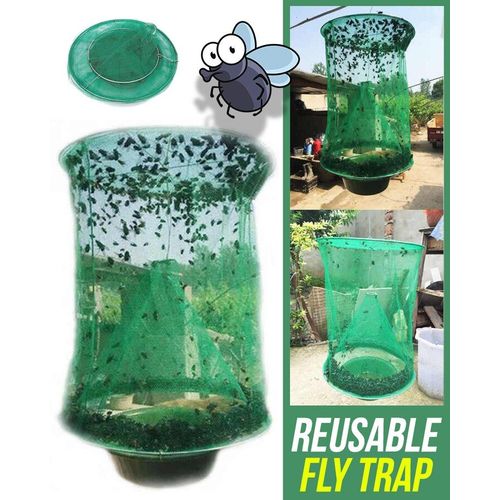 Pige  Mouches Suspendu Et Rutilisable, Filet Vert, Lutte Contre Les Parasites, Pige  Mouches, Cage, Piges, Jardin, Livraison Directe