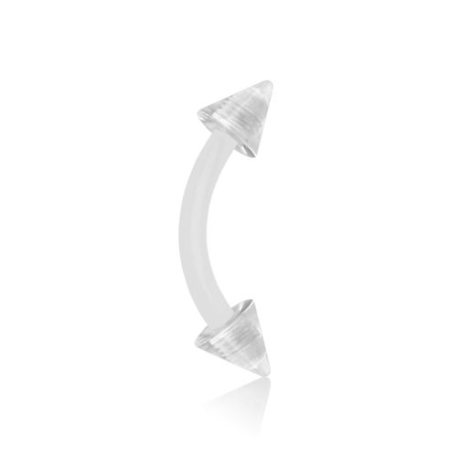 Piercing Arcade Barre Acrylique Flexible Bioflex Sourcil Oreille Cartilage Tragus Helix Barbell Florian Transparent Lovepiercing