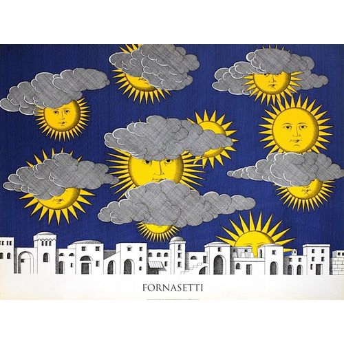 Piero Fornasetti Sole Di Capri 1993 Affiche En Srigraphie