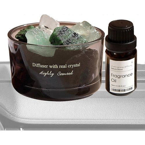 Pierre D'aromatherapie | Diffuseur D'aromes Longue Duree En Cristal Et Coffret D'huiles Essentielles | Diffuseur Sans Feu, Pierre Energetique En Cristal Pour Decoration De Maison Et De Voiture
