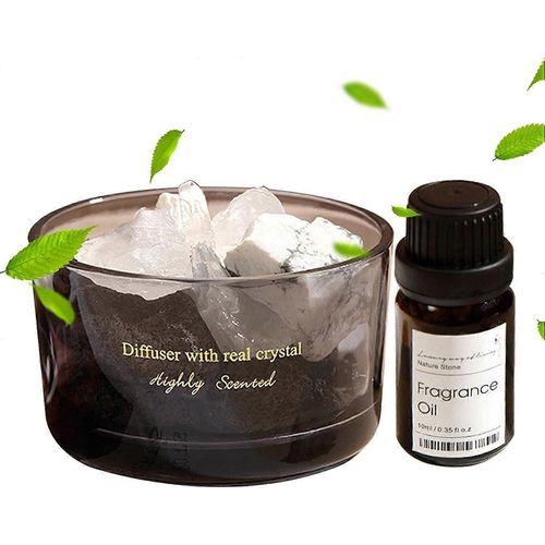 Pierre D'aromatherapie | Diffuseur D'aromes Longue Duree En Cristal Et Coffret D'huiles Essentielles | Diffuseur Sans Feu, Pierre Energetique En Cristal Pour Decoration De Maison Et De Voiture