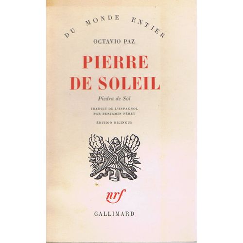 Pierre De Soleil   de Octavio Paz  Format Broch 