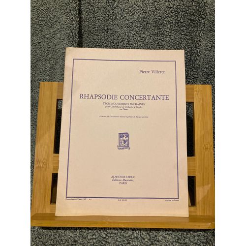 Pierre Villette Rhapsodie Concertante Pour Contrebasse Et Piano Partition Leduc