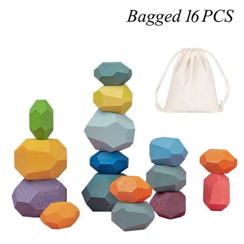 Pierres Colores En Bois Pour Enfants, Jouet Jenga ducatif Et Cratif, Blocs De Construction De Style Scandinave, Jeu  Empiler, Couleur Arc-En-Ciel, Cadeau