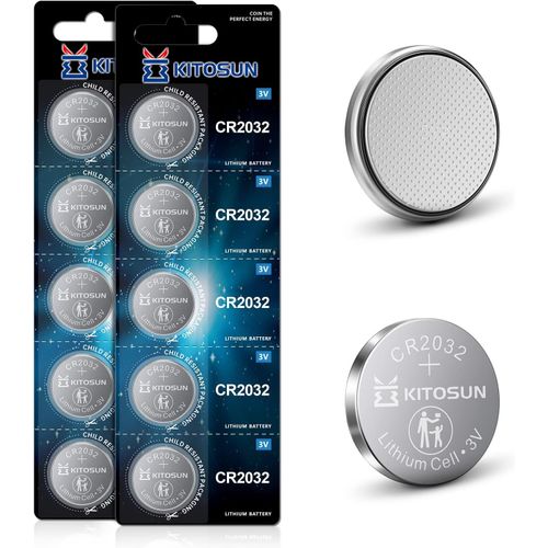 Pile Cr2032 Lithium Bouton Batterie 3v-3 Volt Cr 2032 Battery Pour Appareils Smart Home Cls De Voitures Porte-Cls Lumire Led Balances Et Dispositifs Portables Et Mdicaux (10 Pices)