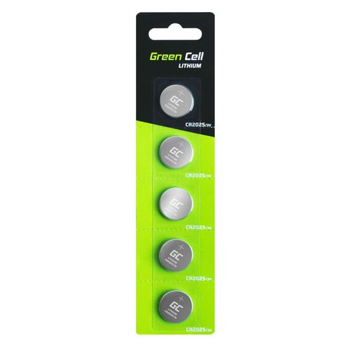 Piles Bouton Au Lithium Green Cell Cr2025 3v (2025 / Cr2025 / Cr 2025), Conue Pour Une Utilisation Dans Les Porte-Cls, Balances Et Dispositifs Portables Et Mdicaux, Etc. Pack De 5