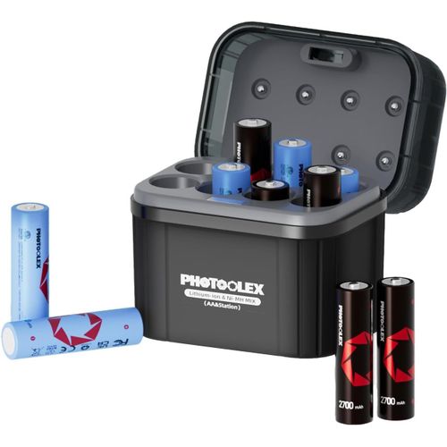Piles Rechargeable Aa Avec Chargeur Hybride,Lot De 4 Piles Aa Lithium 1,5v 3000mwh Et 4pcs Aa Nimh 1,2v 2700mah,Botier De Chargement Et De Stockage Intgration Pour Piles Aa Nimh Et Lithium