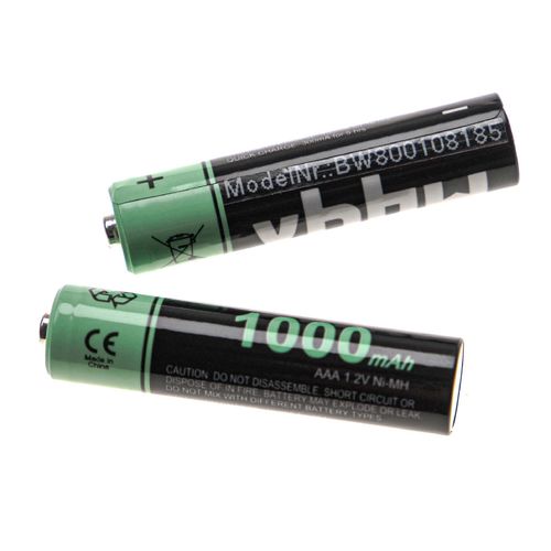 Piles vhbw AAA, 2 pices compatibles avec Siemens Gigaset CL750A Go, CX610 ISDN, E290 Duo, CL750HX, E290, CS385 - cellules de batterie, 1000 mAh, 1,2 V, NiMH