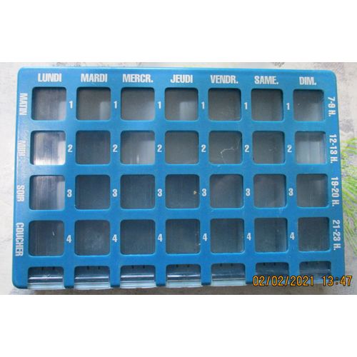 Pillulier Semainier Bleu