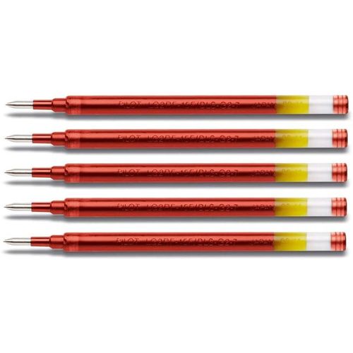 Pilot Lot De 5 Recharges Bls-G2-7 Gel Pour Stylo G2 / Alphagel Pointe 0,7 Rouge