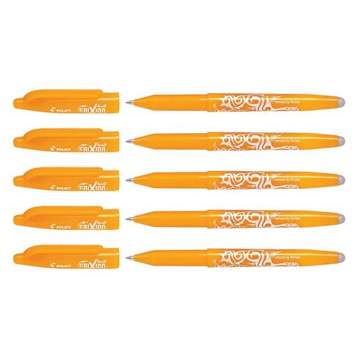 Pilot Lot De 5 Stylos Roller Frixion Ball 07 Pointe Moyenne Orange Abricot