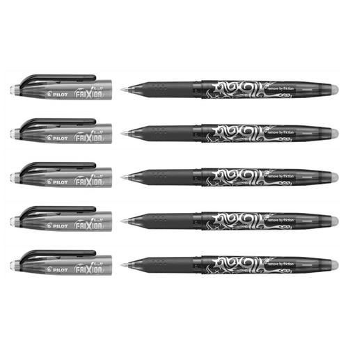 Pilot Lot De 5 Stylos Roller Frixion Ball Gel Pointe Fine Noir