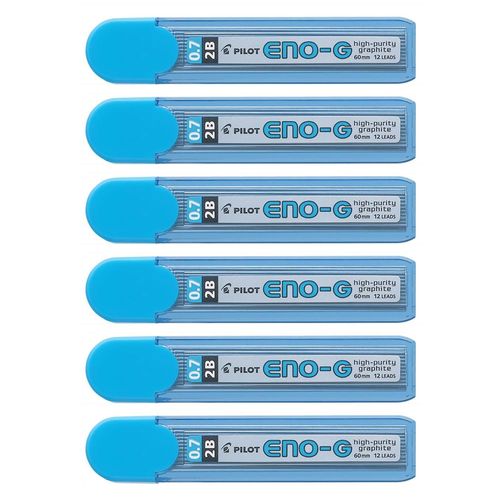 Pilot Lot De 6 Etuis De 12 Mines Eno-G Graphite Pour Porte-Mines 2b 0.7 Mm