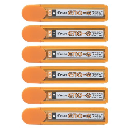 Pilot Lot De 6 Etuis De 12 Mines Eno-G Graphite Pour Porte-Mines B 0.9 Mm