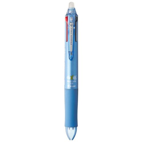 Pilot Stylo Bille Frixion Ball 4, 0,5 Mm, Extra Fin, 4 Couleurs (Noir, Rouge, Bleu Et Vert), Corp Bleu Clair (Lkfb-80ef-Lb)