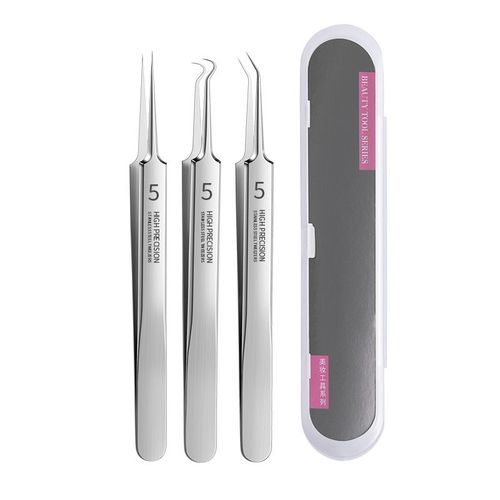 Pince  piler En Acier Inoxydable Pour Enlever Les Points Noirs, Outil De Miles, Soins De La Peau, Numro 5, 3/5/8 Pices