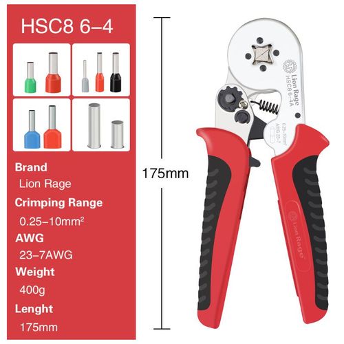 Pince  Sertir Les Manchons De Virole,Outils De Borne Tubulaire,Hsc8,6-4,6-6,16-6,Sertisseuse De Fil,Ensembles lectriques Mnagers,Borne,1200 Pices - Type 6-4 Bei