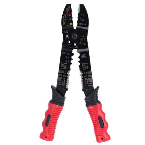 Pince A Sertir Multifonctionnelle Avec Poignee En Caoutchouc, Pince A Sertir Pour Cables Et Fils En Acier A Haute Teneur En Carbone, Outil Manuel Fs-051
