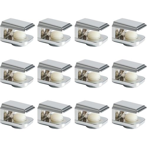 Pince  Verre, Support D'tagre En Verre, Support D'tagre Murale, Fixation Rglable, Verre Adaptatif De 5  8 Mm D'paisseur, Alliage De Zinc, Finition Chrome Poli, 12 Pices