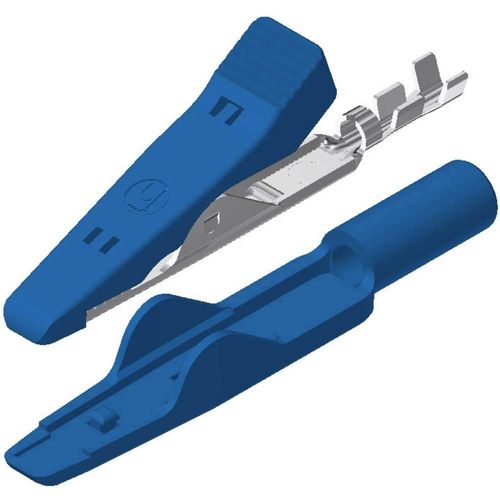 Pince Crocodile Miniature 8 A Bleu Sks Hirschmann 930318102 Ouverture Des Mchoires (Max.): 4 Mm Longueur: 41.5 Mm 1 Pc(