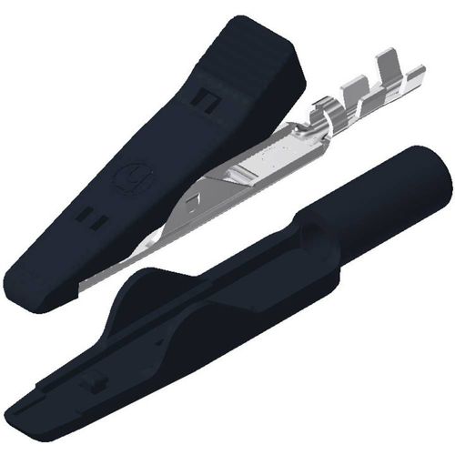 Pince Crocodile Miniature 8 A Noir Sks Hirschmann 930318100 Ouverture Des Mchoires (Max.): 4 Mm Longueur: 41.5 Mm 1 Pc(