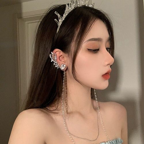 Pince D'oreille En Forme De Papillon Pour Femmes, Design De Mode Corenne, Luxe, Strass, lgant, Pompon En Cristal, Sans Piercing, Bijoux Cartilage