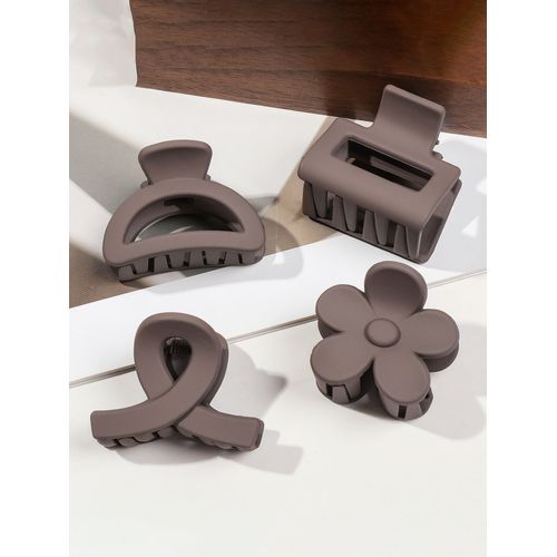 Pinces  Cheveux  Petites Fleurs Pour Femmes Et Filles,5 Pices,Pinces  Mchoire Rectangulaires Mates,Barrettes Demi-Cercle Pour Cheveux Fins