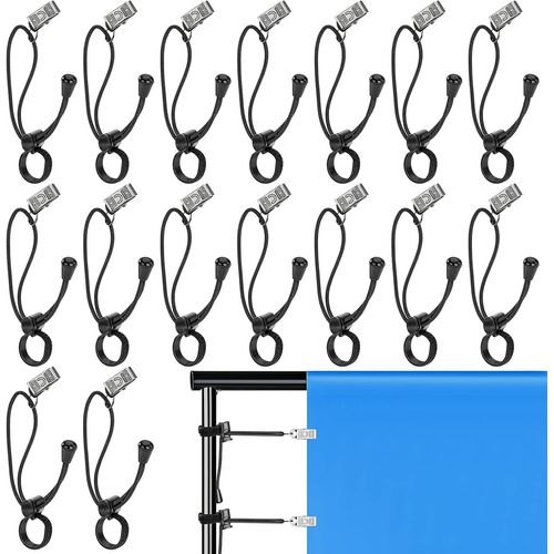 Pinces  Toile De Fond, 16 Pcs Pince De Serrage Backdrop Clamp Clip, Pinces  Ressort Avec Cordon lastique, Backdrop Clamp Pour Fond Photo Studio Photographie, Vido, Toile Crati[VIT695760]