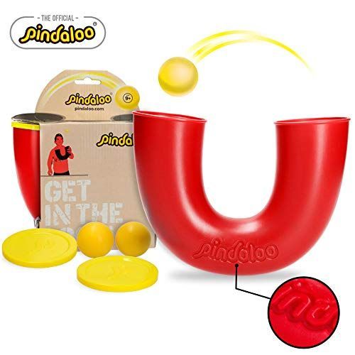 Pindaloo Skill Toy + 2 Balls (1+1 Extra Ball) Unique Gift For Kids Teens & Adults Fun Challenging Develops Motor Skills For Indoor And Outdoor Play (Red)