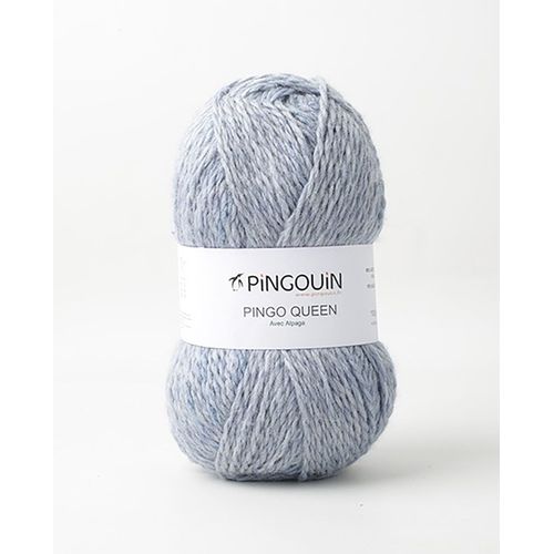 Pingouin - Pelote De Laine Pingo Queen De 100g - Laine  Tricoter - 90% Acrylique,10% Alpaga - Aiguille N5 - Couleur Jeans